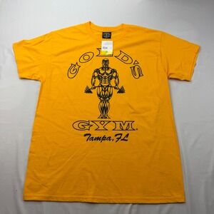 Gold's Gym T-Shirt Mens Large Gold Tampa FL Graphic Logo Tee XTBT-1 NEW